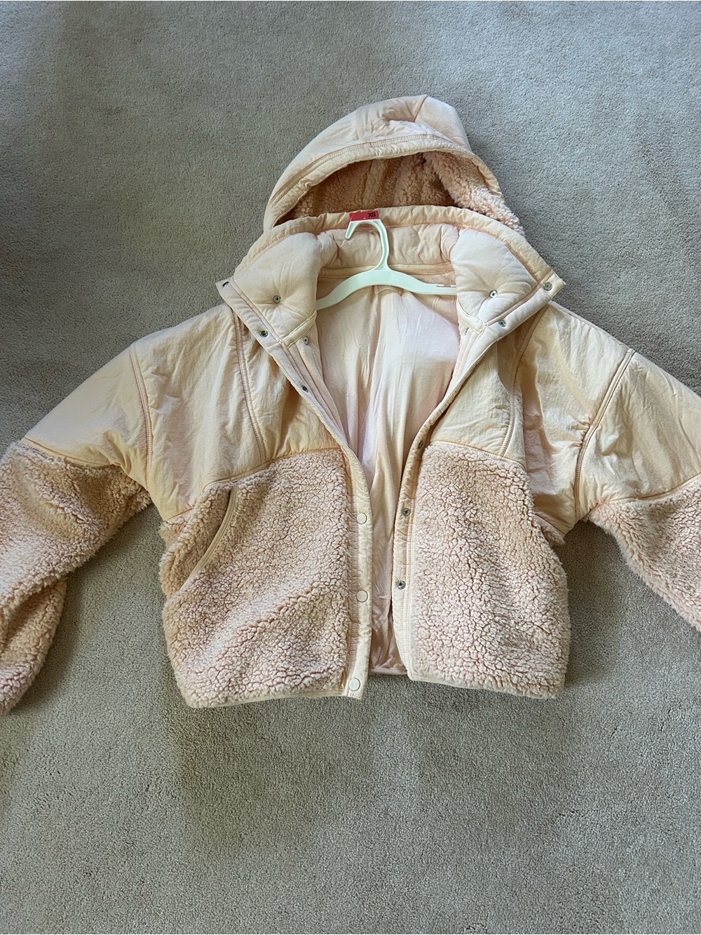 Free People Sherpa Removable-Hood Jacket - Pink